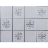 Obkladové panely 3D PVC rozmer 440 x 580 mm obklad malý biely so strieborným dekorom