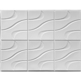Obkladové panely 3D PVC rozmer 440 x 580 mm vlnovky biele