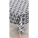 Obrusy návin 20 m x 140 cm retro geometrický vzor modro-biely