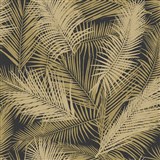 Vliesové tapety na stenu IMPOL EDEN palmové listy hnedo-zlaté s metalickým odleskom