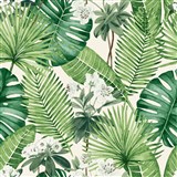 Vliesové tapety na stenu tropical listy na bielom podklade