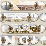 Vliesové tapety na stenu IMPOL Loft skateboardy na hnedom podklade