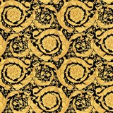 Luxusné vliesové tapety Versace III barokový kvetinový vzor žlto-čierny-POSLEDNÉ KUSY