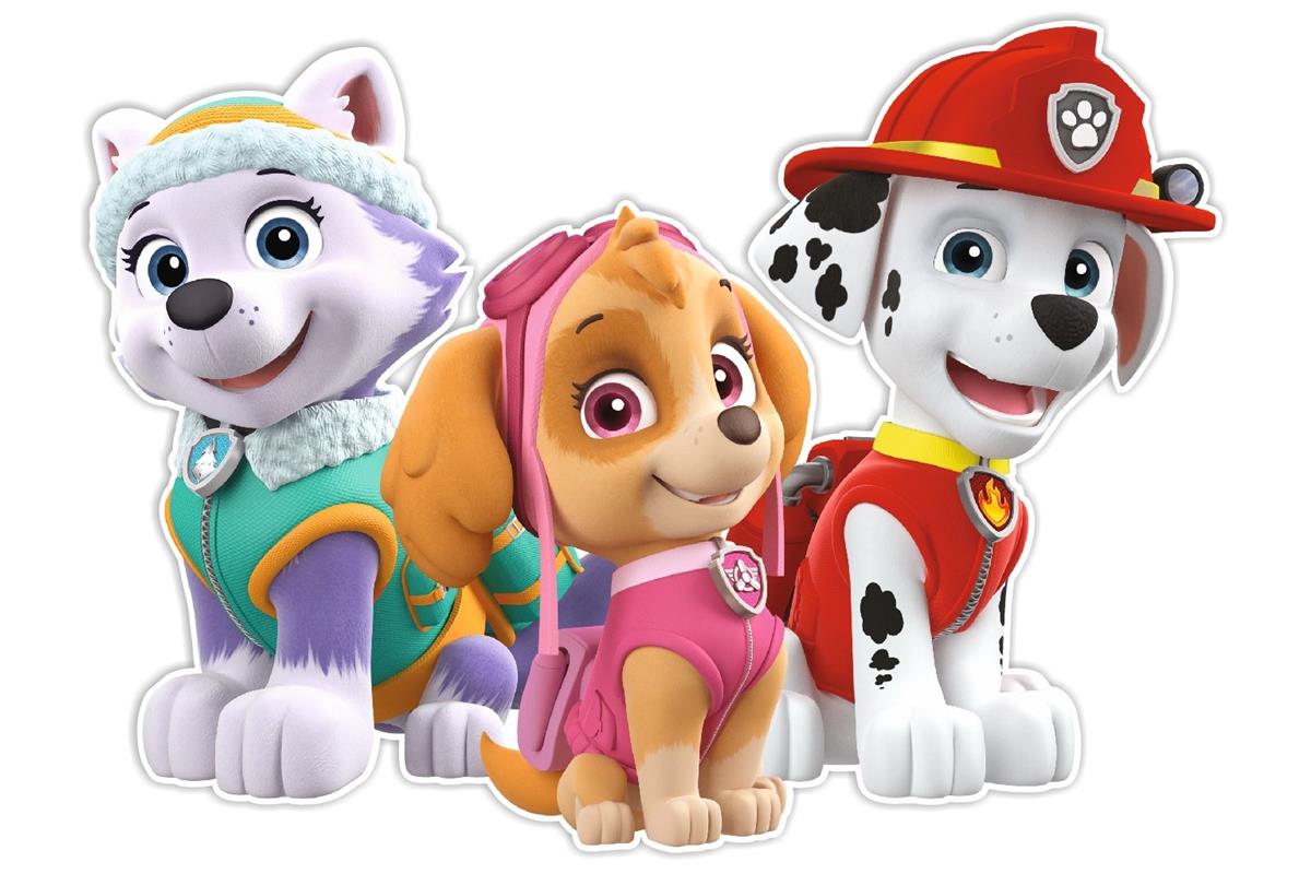 3D Penová dekorácia na stenu Labková patrola Everest, Skye, Marshall (Paw Patrol)
