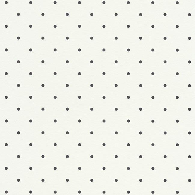 Vliesové tapety na stenu Freestyle bodky čierne na bielom podklade