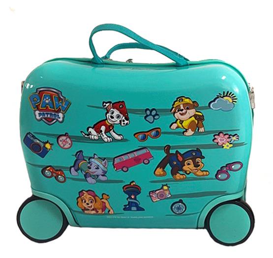 Detský kufor nízký na kolieskach zelený Labková Patrola - (Paw Patrol)