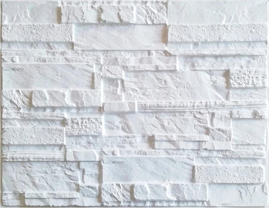Obkladové panely 3D PVC rozmer 440 x 580 mm ukladaný kameň biely