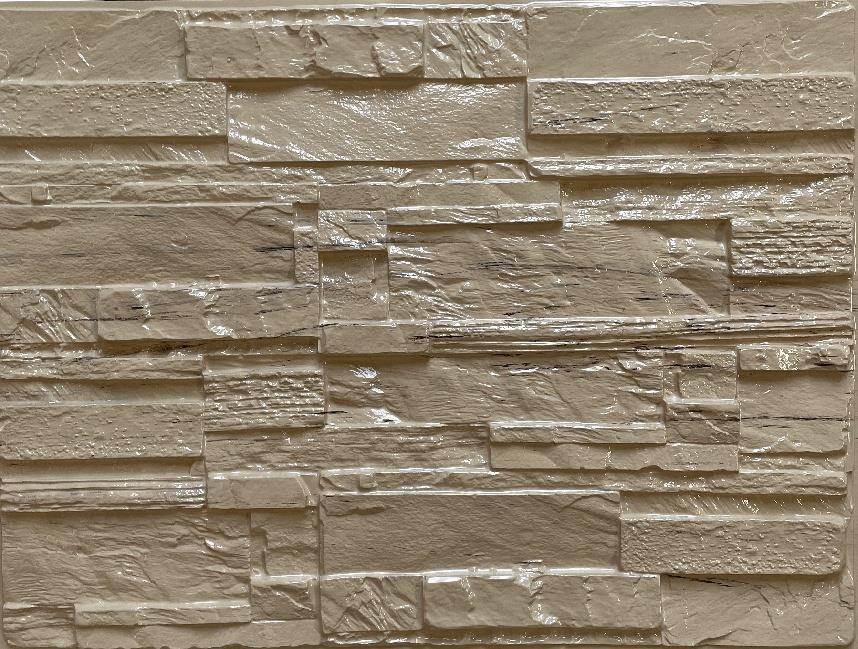 Obkladové panely 3D PVC rozmer 440 x 580 mm ukladaný kameň béžový