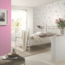 Papierové tapety na stenu - kvetinky ružové 