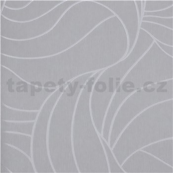 Vliesové tapety na stenu Colani Visions abstraktné listy sivé so striebornou kontúrou