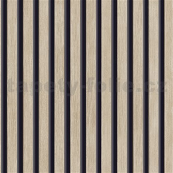 Vliesové tapety na stenu IMPOL dekoračný obklad - lamely svetlo hnedé