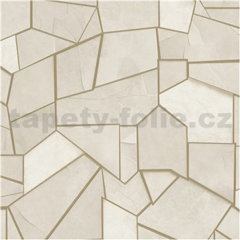 Vliesové tapety na stenu ELLE DECORATION 4 geometrický vzor béžovo-zlatý