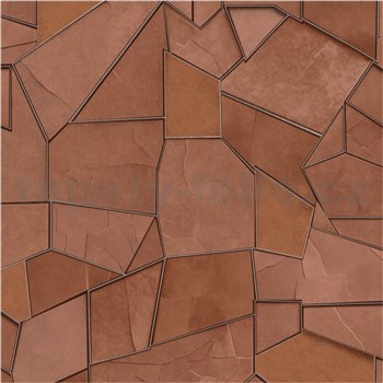 Vliesové tapety na stenu ELLE DECORATION 4 geometrický vzor tehlovo-červený