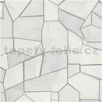 Vliesové tapety na stenu ELLE DECORATION 4 geometrický vzor bielo-sivý