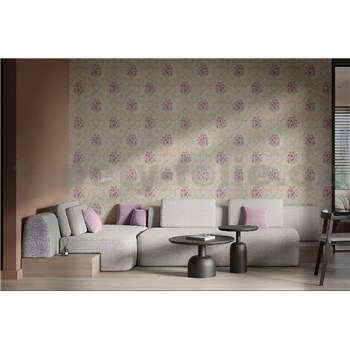 Samolepiace fólie ružičky s ornamentami 45 cm x 10 m