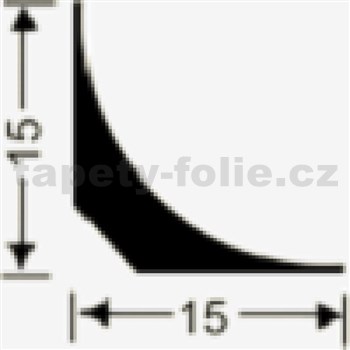 Lišty pod podlahovinu pre zaoblený roh 15 mm x 15 mm, návin 25 m