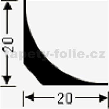 Lišty pod podlahovinu pre zaoblený roh 20 mm x 20 mm, návin 25 m - POSLEDNÝ KUS