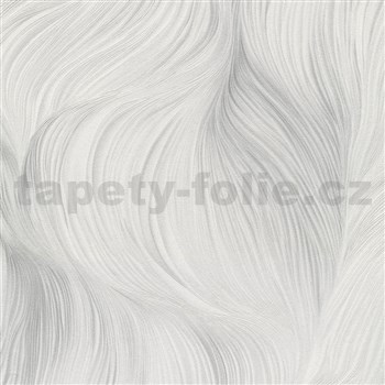 Vliesové tapety na stenu GMK Fashion for walls  5 jemné vlnovky sivo-biele