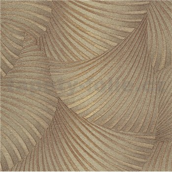 Vliesové tapety na stenu GMK Fashion for walls  5 3D twill zlatý na hnedom podklade