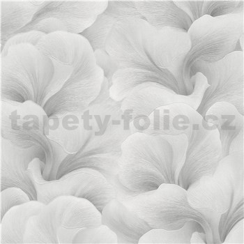 Vliesové tapety na stenu GMK Fashion for walls  5 florálny vzor metalicky bielo-strieborný