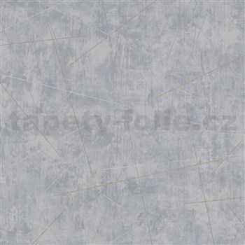 Vliesové tapety na stenu IMPOL HIT2 betonová stierka sivá se strieborno-zlatými detailmi