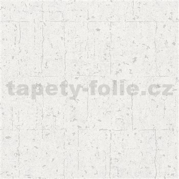Vliesové tapety na stenu IMPOL IVY betón biely so striebornou patinou