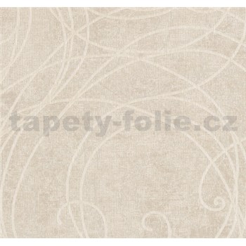 Vliesové tapety na stenu MERINO ornamenty na metalickom béžovom podklade