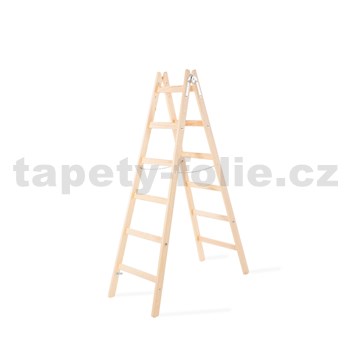 Štafle maliarske PREMIUM, 6 příček, drevený rebrík, 150kg