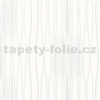 Vliesové tapety na stenu Alizé vlnovky bielo-strieborné