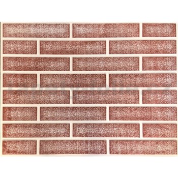 Obkladové panely 3D PVC rozmer 440 x 580 mm tehla červená s krémovou špárou