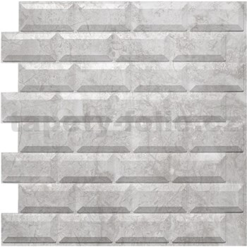 Obkladové panely 3D PVC rozmer 595 x 560 mm, hrúbka 0,6mm, METRO 3D SILVER - POSLEDNÉ