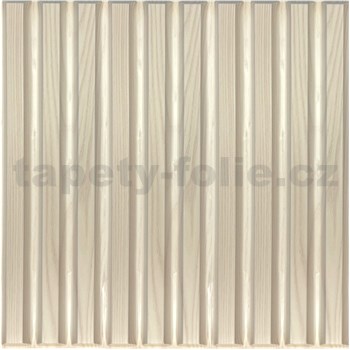 Obkladové panely 3D PVC SLATS drevo biele rozmer 500 x 500 mm, hrúbka 1 mm,