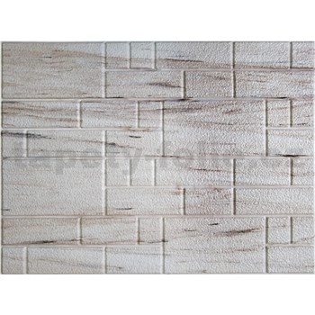 Obkladové panely 3D PVC rozmer 440 x 580 mm nepravidelný obklad štruktúrovaný krémový s žíhaním