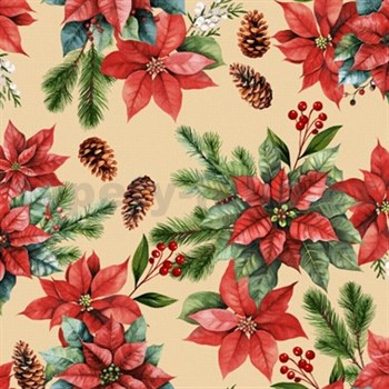 Obrus metráž vianočný motív IV.-POSLEDNÍ METRY