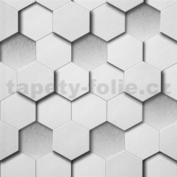 Vliesové tapety Kinetic 3D plástev sivá