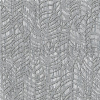 Vliesové tapety na stenu VILLA ROMANA florálny vzor strieborno-sivý na sivom podklade