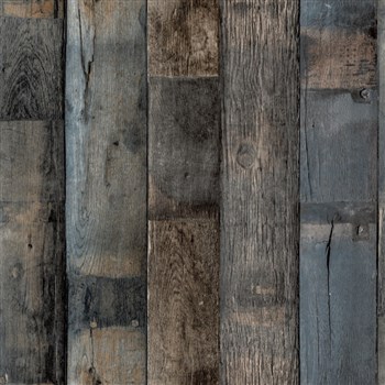 Vliesové tapety na stenu IMPOL Wanderlust drevo modro-hnedé