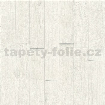 Vliesové tapety IMPOL Wood and Stone 2 3D drevený obklad biely