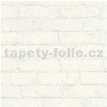 Vliesové tapety IMPOL Wood and Stone 2 tehly so štruktúrou krémovo biele