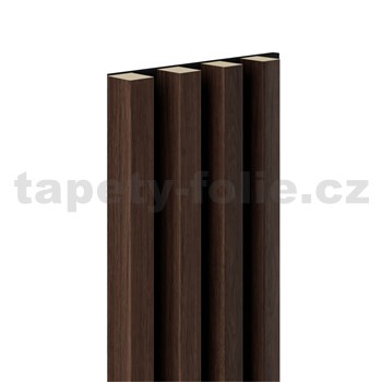 Akustické dekoračné panely MAXI dub tmavý 3D lamely na filcovom podklade 270 x 17,7 cm