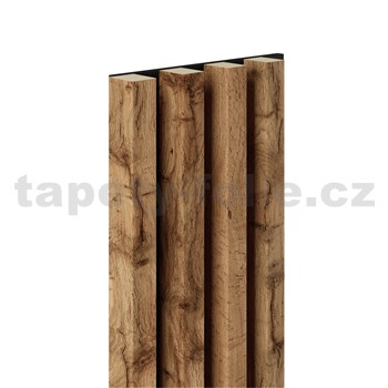 Dekoračné panely MAXI dub wotan 3D lamely na filcovom podklade 270 x 17,7 cm