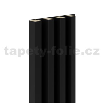 Dekoračné panely MAXI čierny mat 3D lamely na filcovom podklade 270 x 17,7 cm
