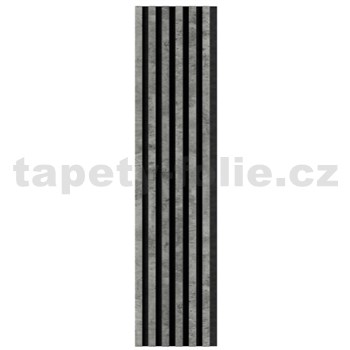 Dekoračné panely loft 3D lamely na sivom filcovom podklade 270 x 30 cm