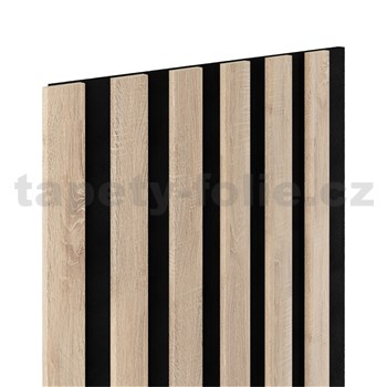 Dekoračné panely SLIM dub sonoma 3D lamely na filcovom podklade 270 x 30 cm