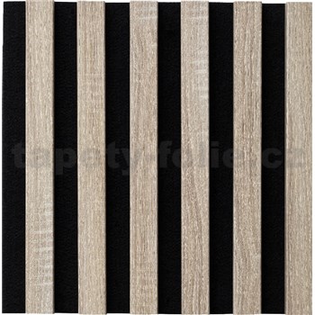 Dekoračné panely dub sonoma 3D lamely na filcovom podklade 40 x 40 cm