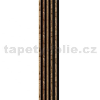 Akustické dekoračné lamely dub wotan 3D lamely na filcovom podkladu 250 x 30 cm