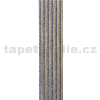 Akustické dekoračné panely dub sonoma 3D lamely na sivom filcovom podklade 270 x 30 cm