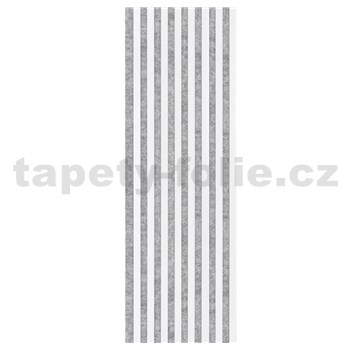 Dekoračné panely biele 3D lamely na sivom filcovom podklade 270 x 40 cm