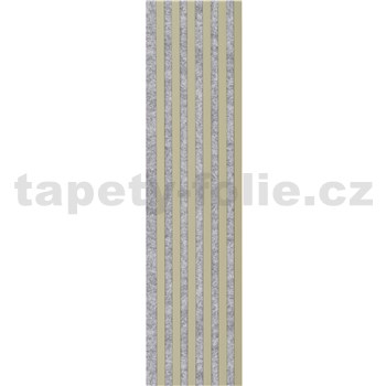 Akustické dekoračné panely olivové 3D lamely na sivom filcovom podklade 270 x 30 cm