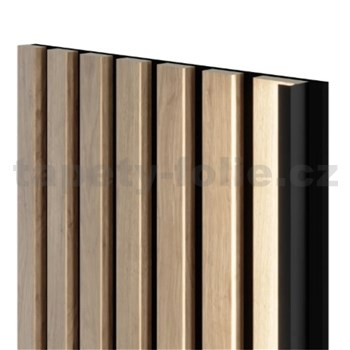 Akustické dek. panely LED dub saragossa 3D lamely na filc.podkl. 270x30 cm - 7 lamel (bez zdroje)
